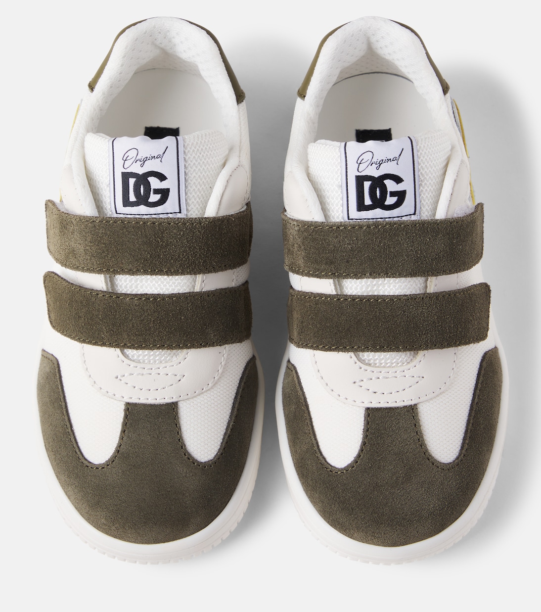 DG leather-trimmed sneakers | Dolce&Gabbana Kids
