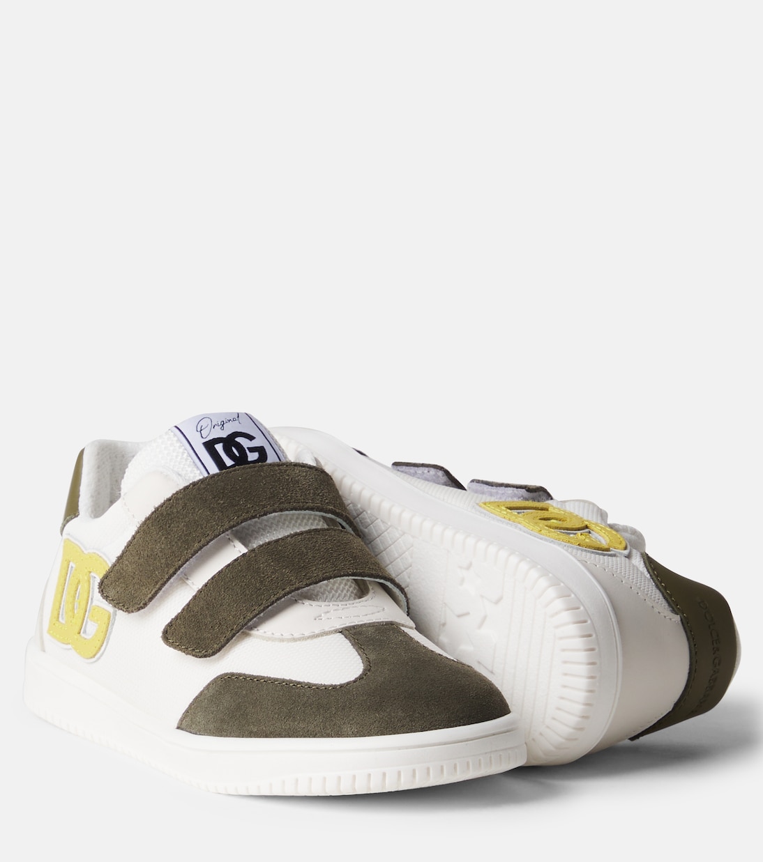 DG leather-trimmed sneakers | Dolce&Gabbana Kids