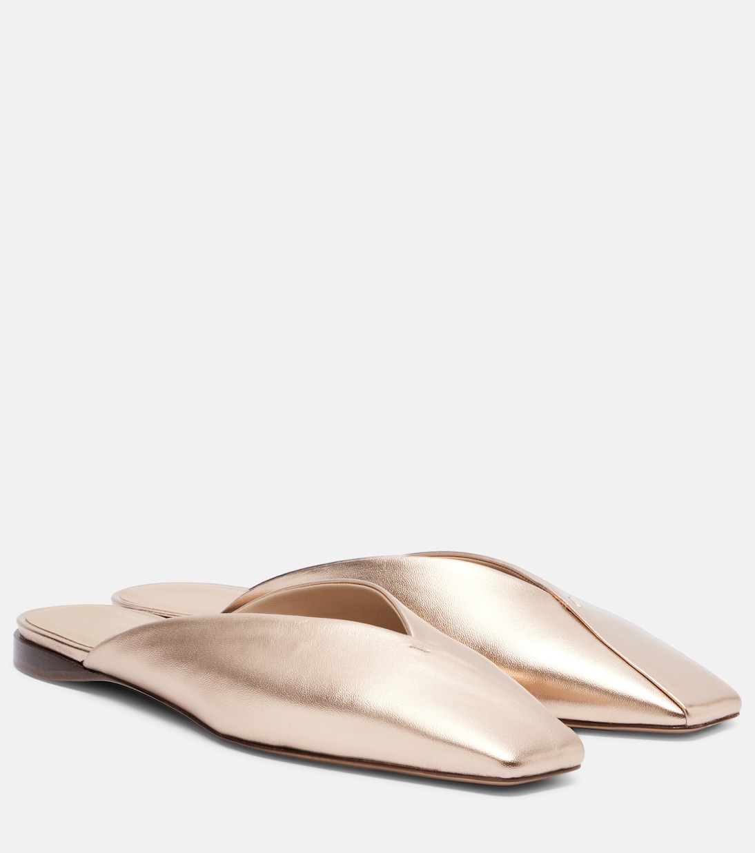 Slippers aus Metallic-Leder | Max Mara