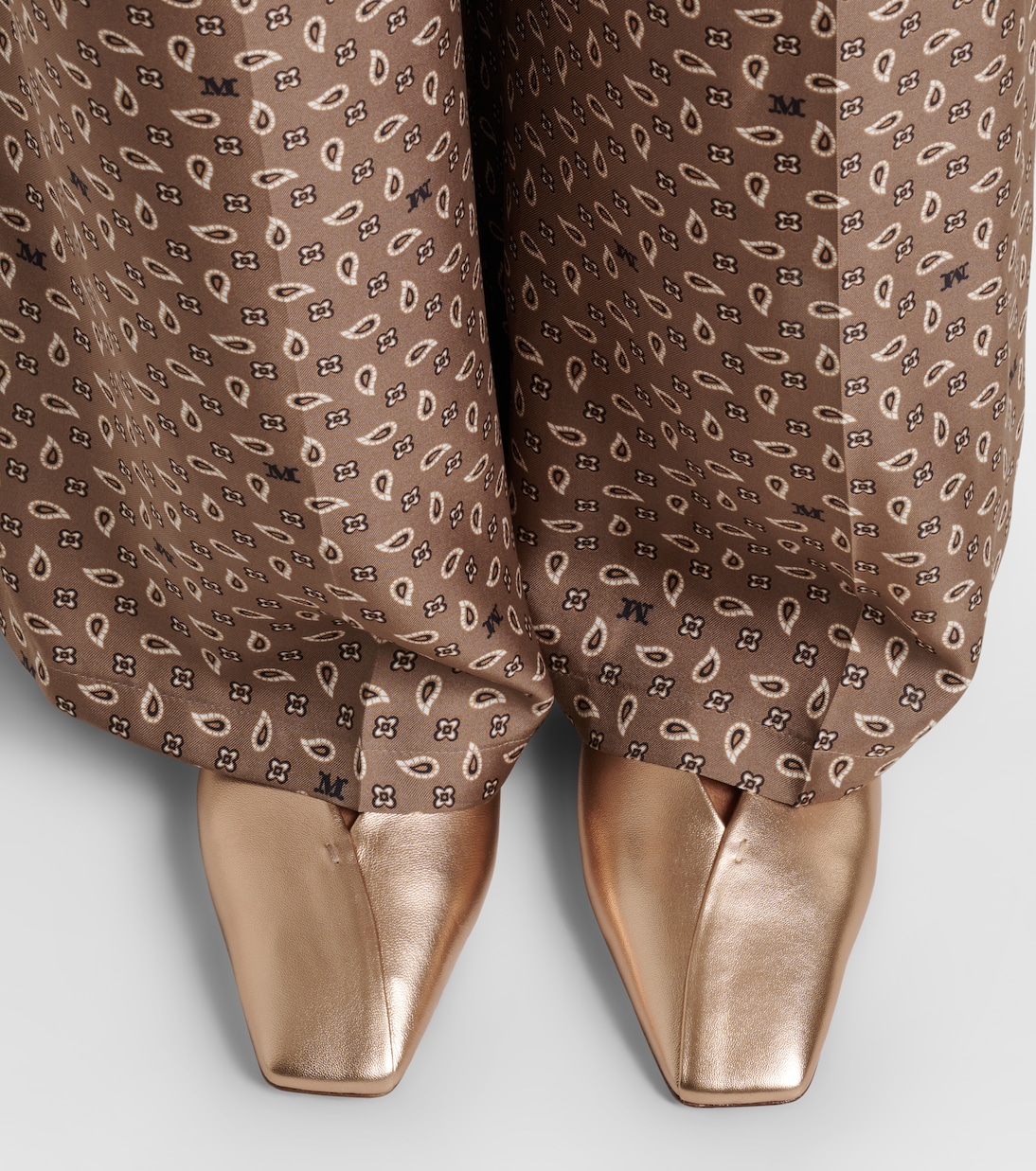 Slippers aus Metallic-Leder | Max Mara