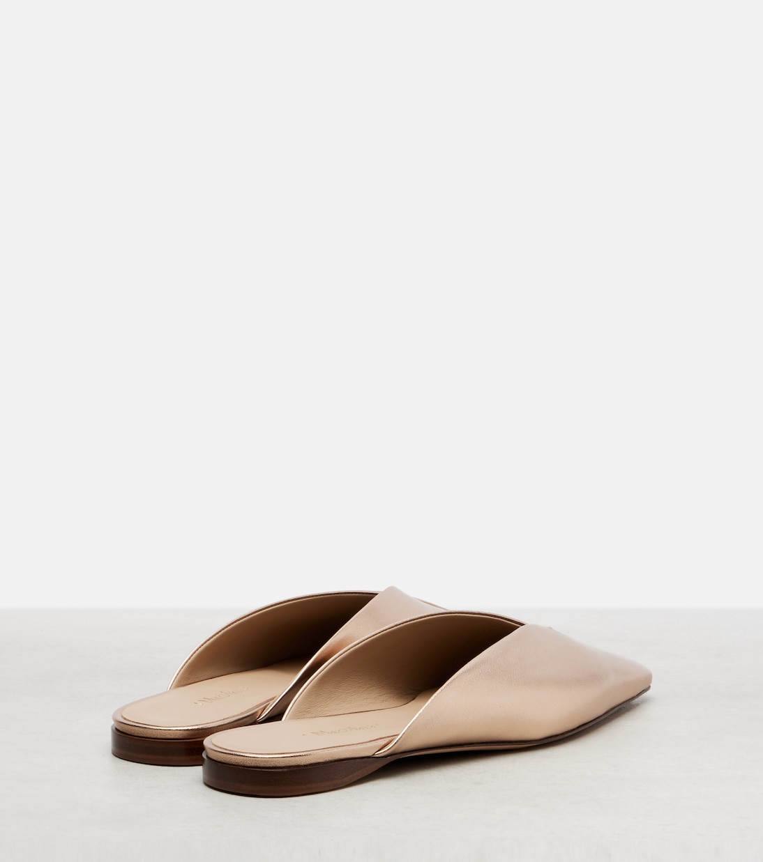 Slippers aus Metallic-Leder | Max Mara