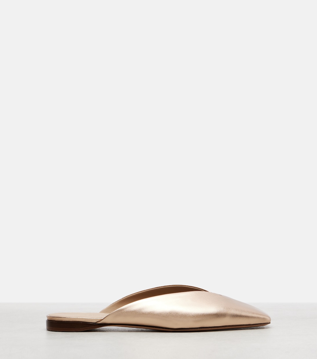Slippers aus Metallic-Leder | Max Mara