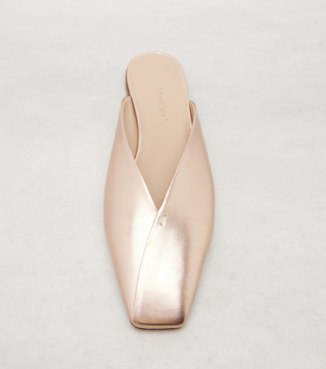 Slippers aus Metallic-Leder | Max Mara