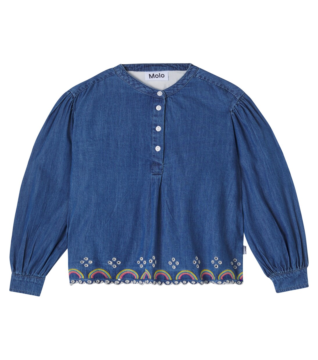 Embroidered cotton denim shirt | Molo