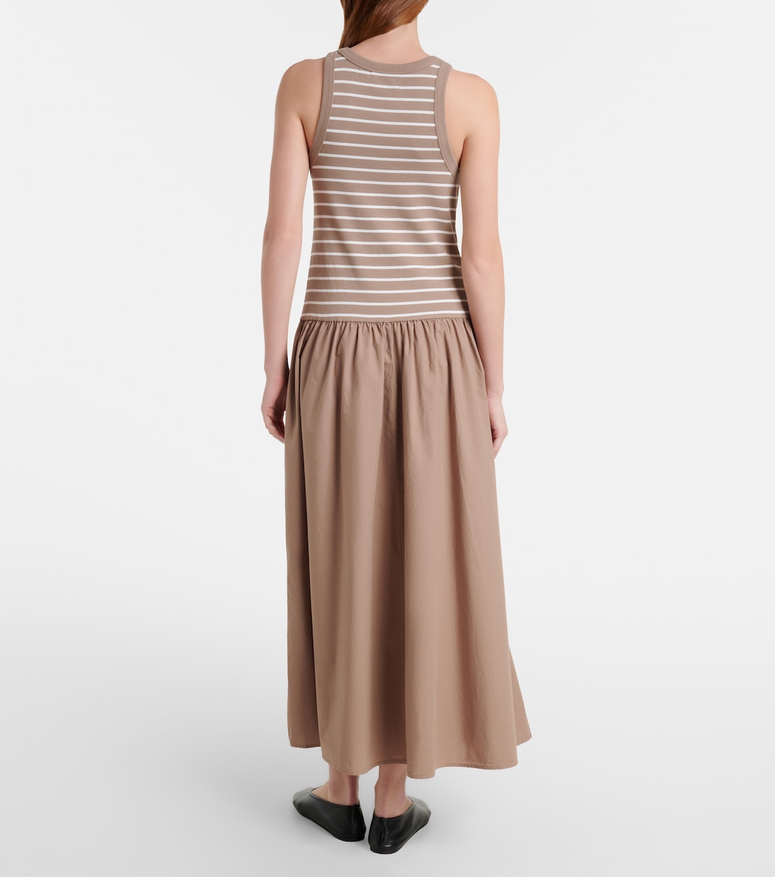 Romina striped cotton-blend midi dress | Velvet