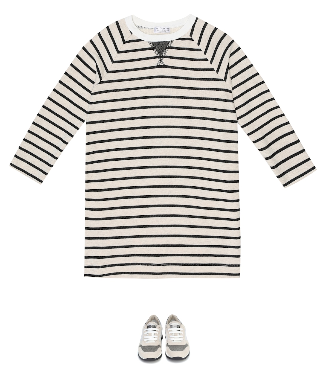 Vestido de punto fino de algodón | Brunello Cucinelli Kids