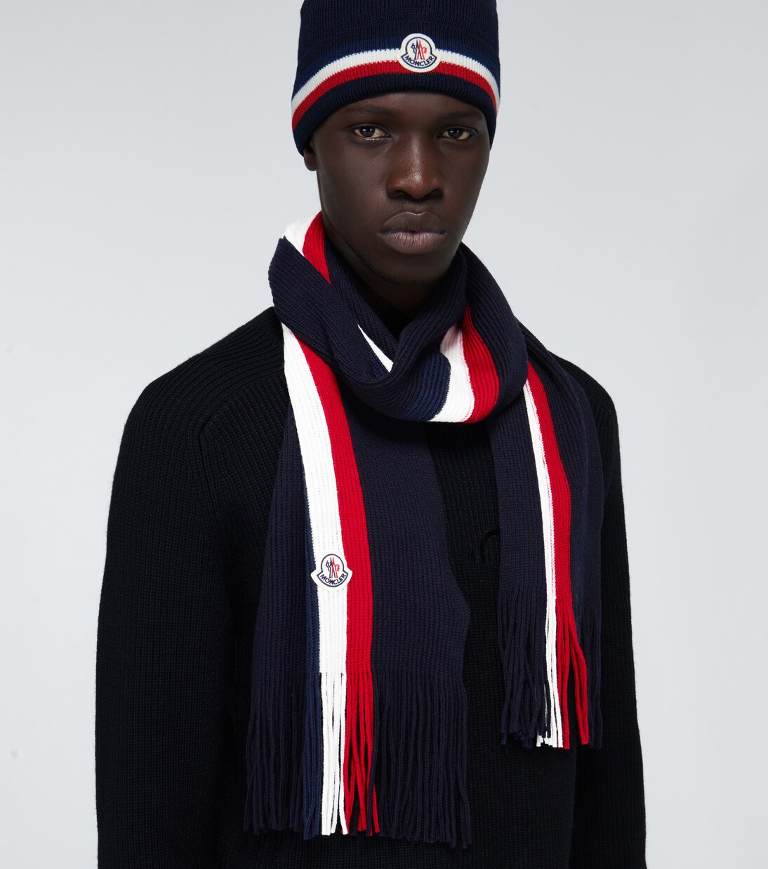 Wool ribbed scarf | Moncler