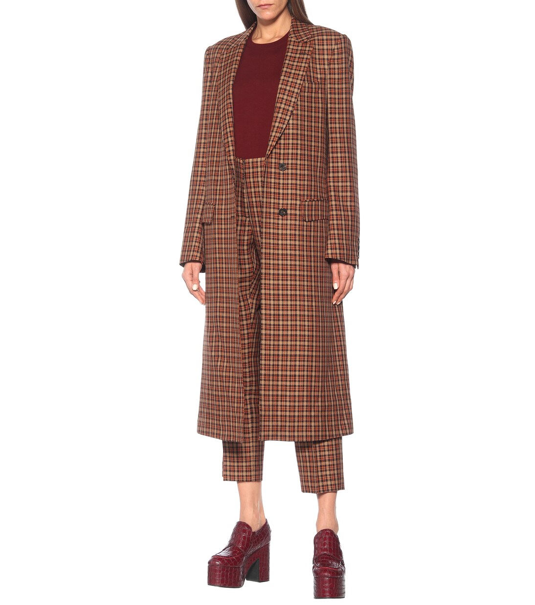 Checked wool-blend coat | Dries Van Noten