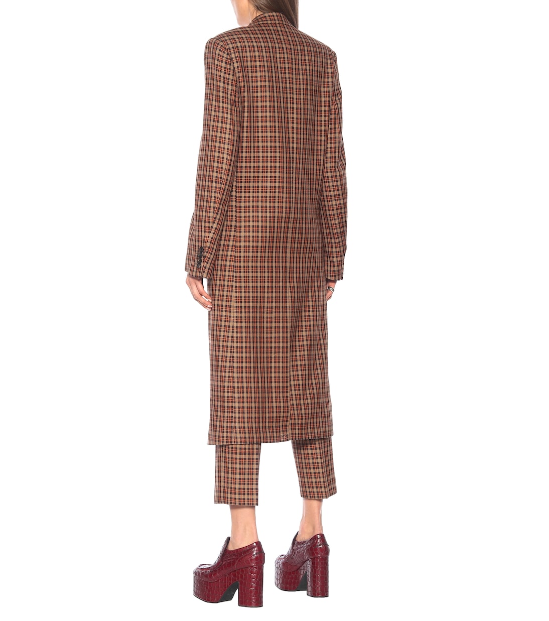 Checked wool-blend coat | Dries Van Noten