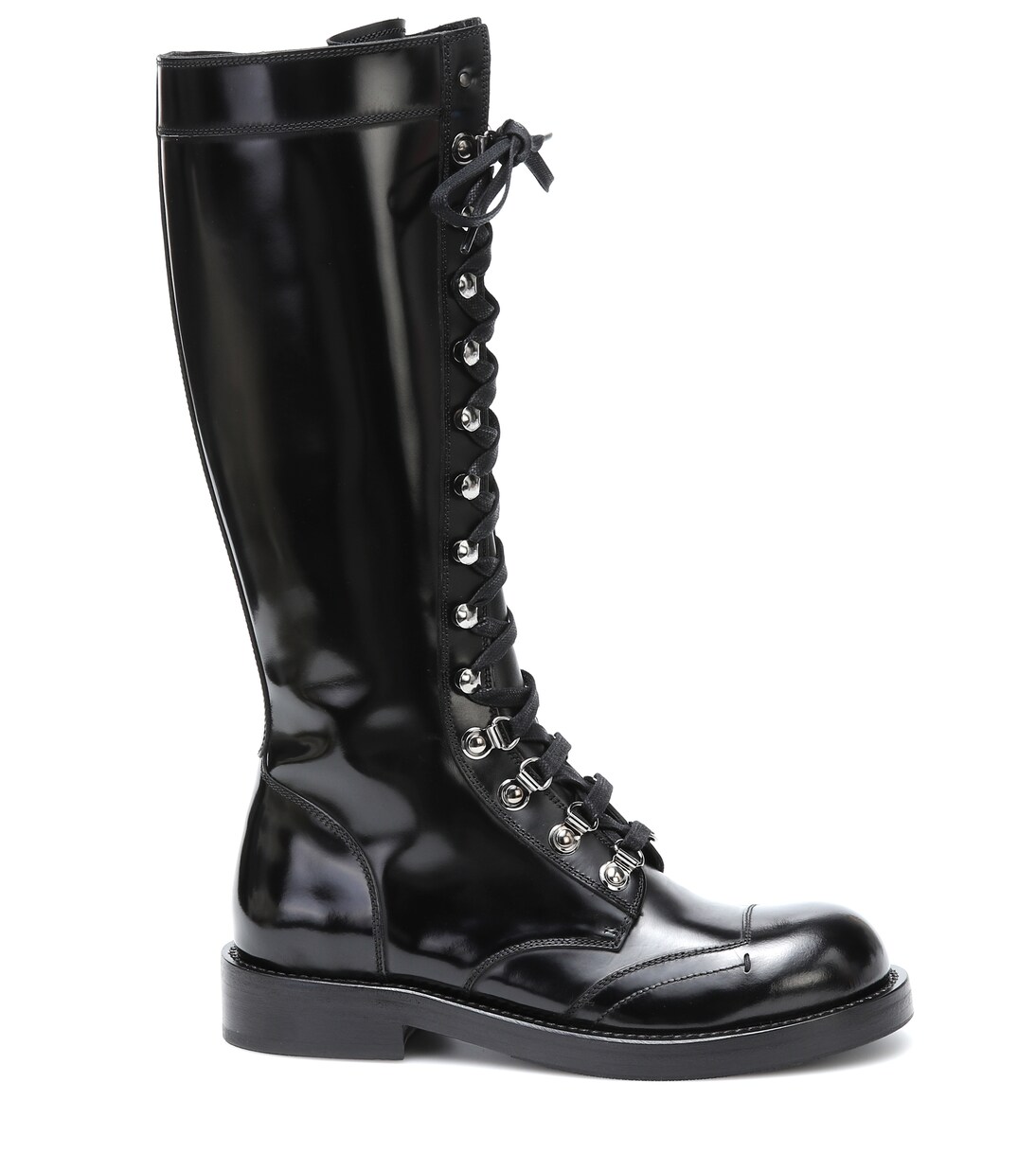 Leather combat boots in black Dolce Gabbana Mytheresa
