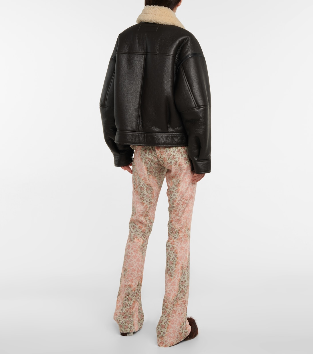 Giacca biker in shearling e pelle | Acne Studios