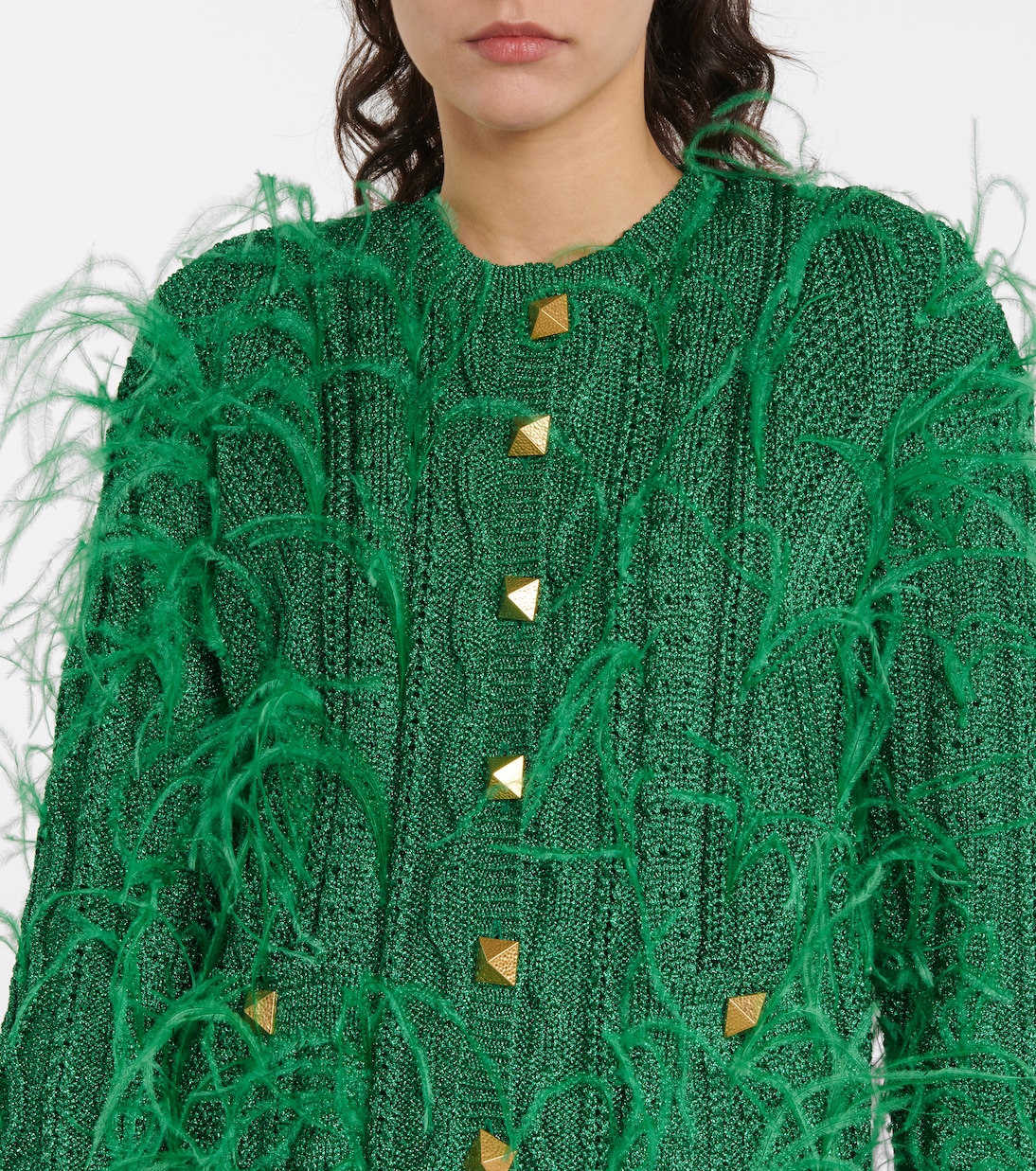 Giacca in lamé con piume | Valentino