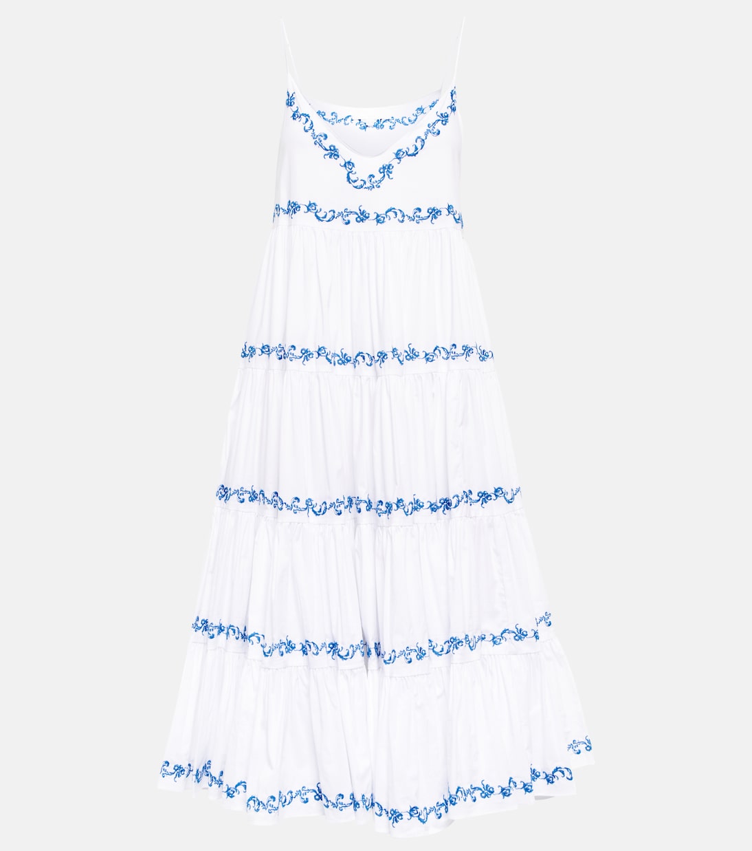 Besticktes Midikleid Katrina aus Popeline | Caroline Constas