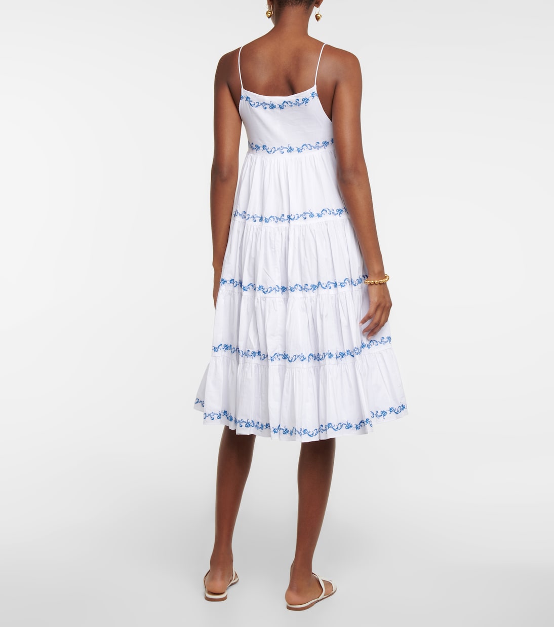 Besticktes Midikleid Katrina aus Popeline | Caroline Constas