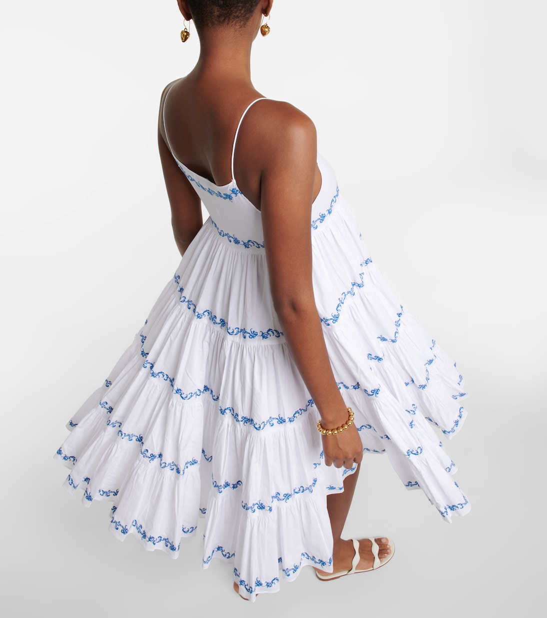 Besticktes Midikleid Katrina aus Popeline | Caroline Constas