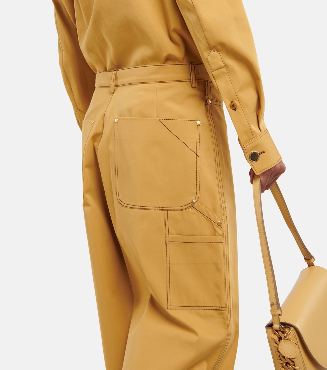 Pantalon droit à taille haute en coton | Stella McCartney