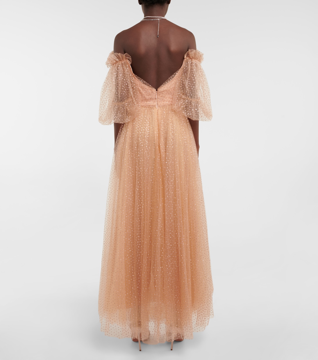 Embellished tulle off-shoulder gown | Monique Lhuillier