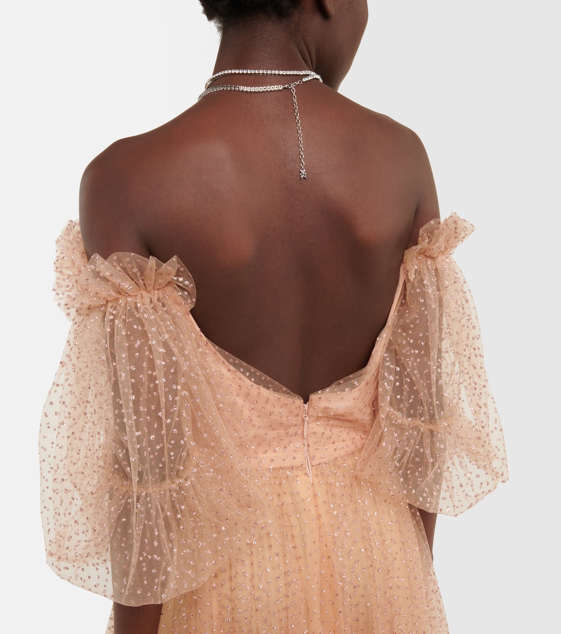 Embellished tulle off-shoulder gown | Monique Lhuillier