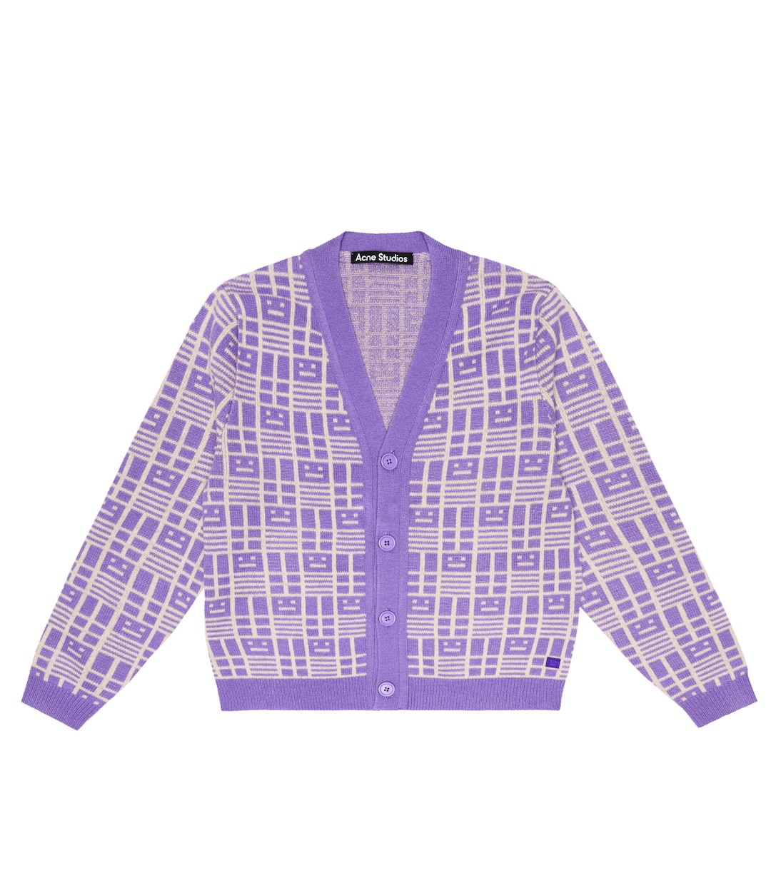 Face wool cardigan | Acne Studios Kids
