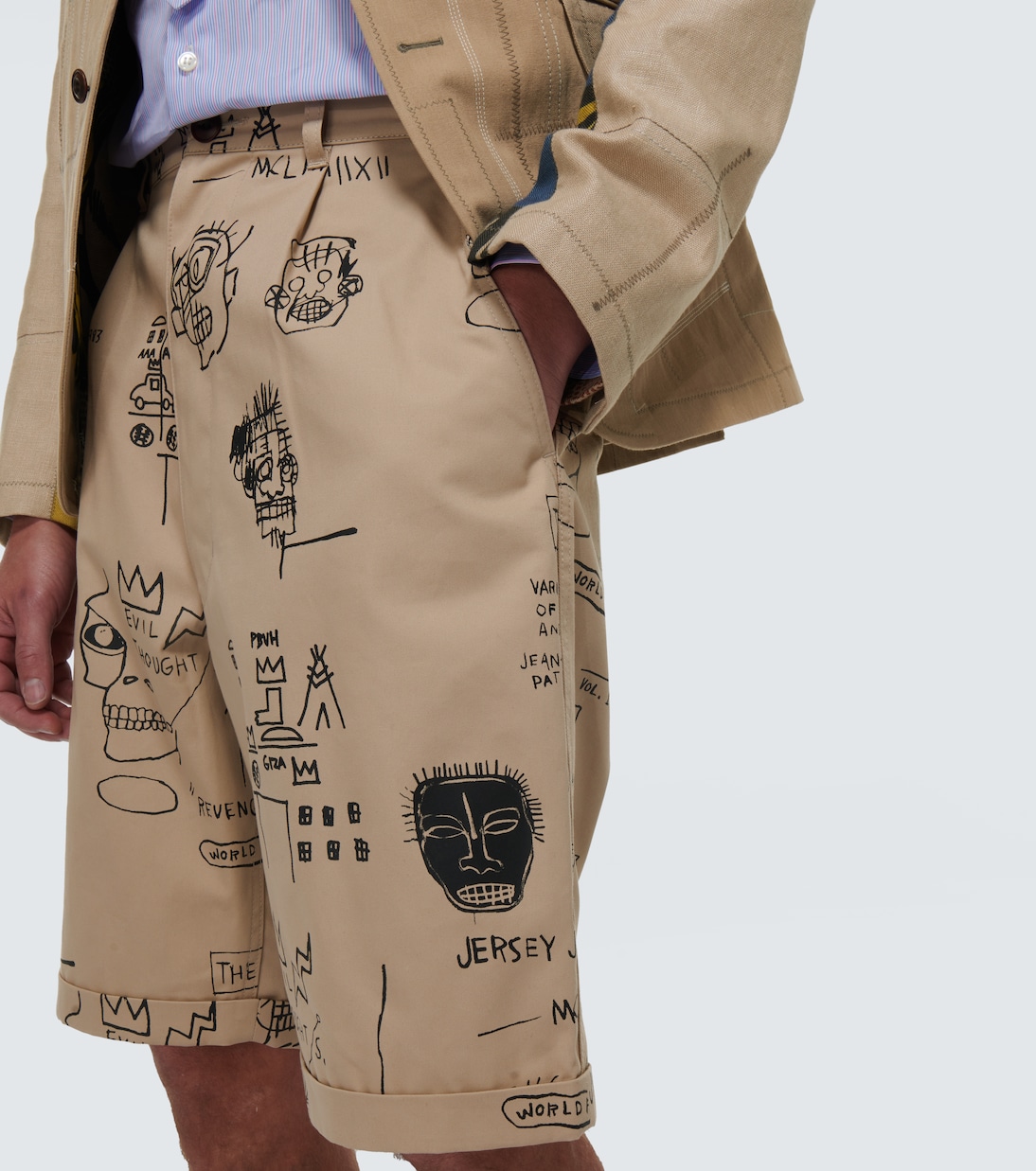 x Basquiat printed cotton shorts | Junya Watanabe
