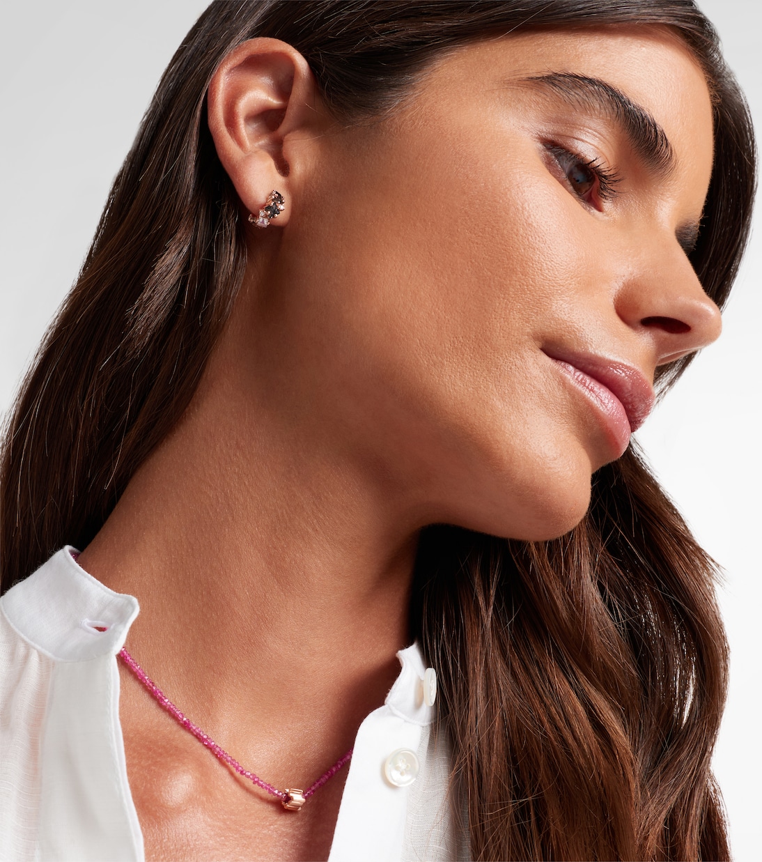 Pendientes en oro rosa de 14 ct con gemas y diamantes | Suzanne Kalan