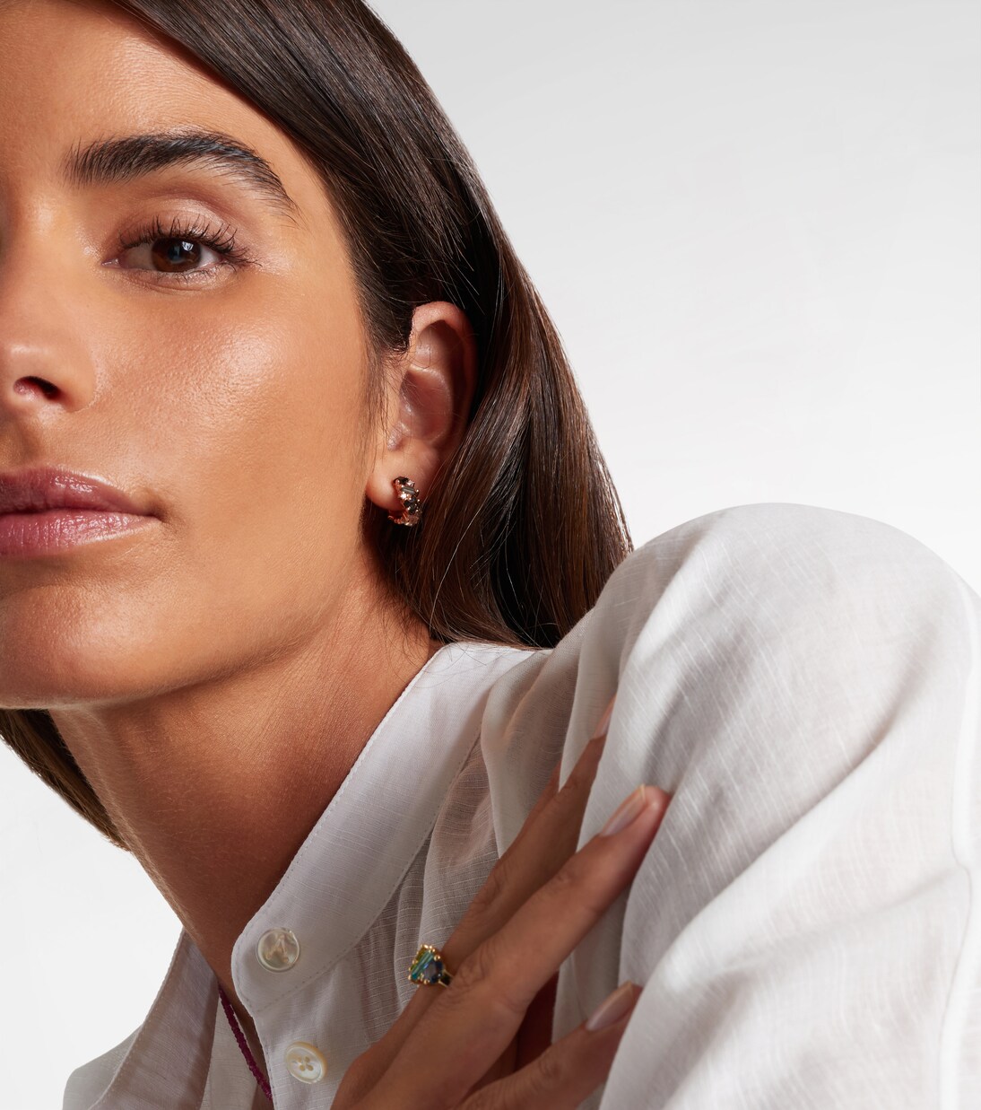 Pendientes en oro rosa de 14 ct con gemas y diamantes | Suzanne Kalan