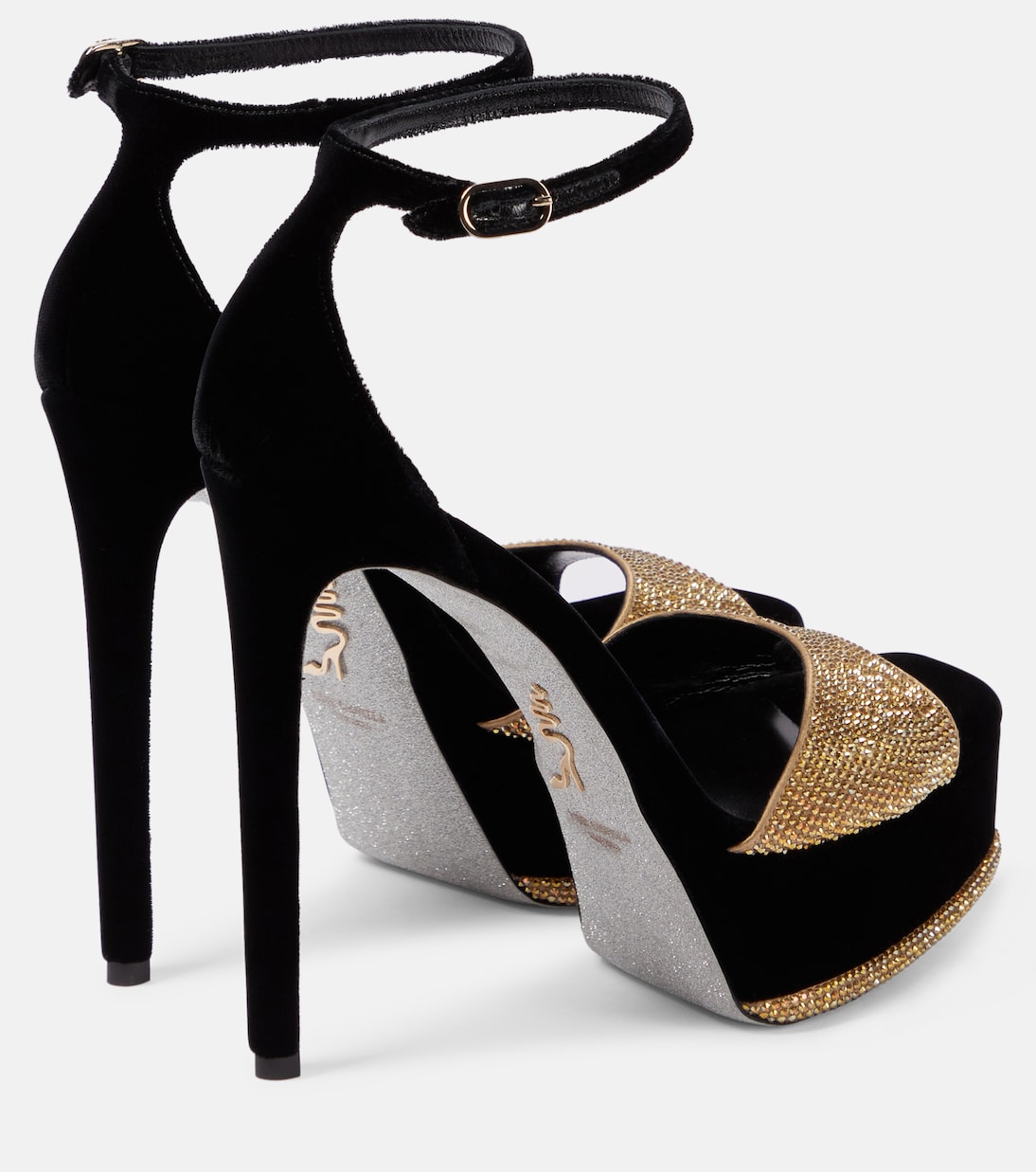 Pumps con plateau in velluto | Rene Caovilla