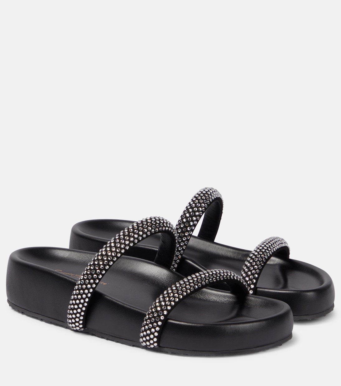 Embellished leather platform slides | Gianvito Rossi