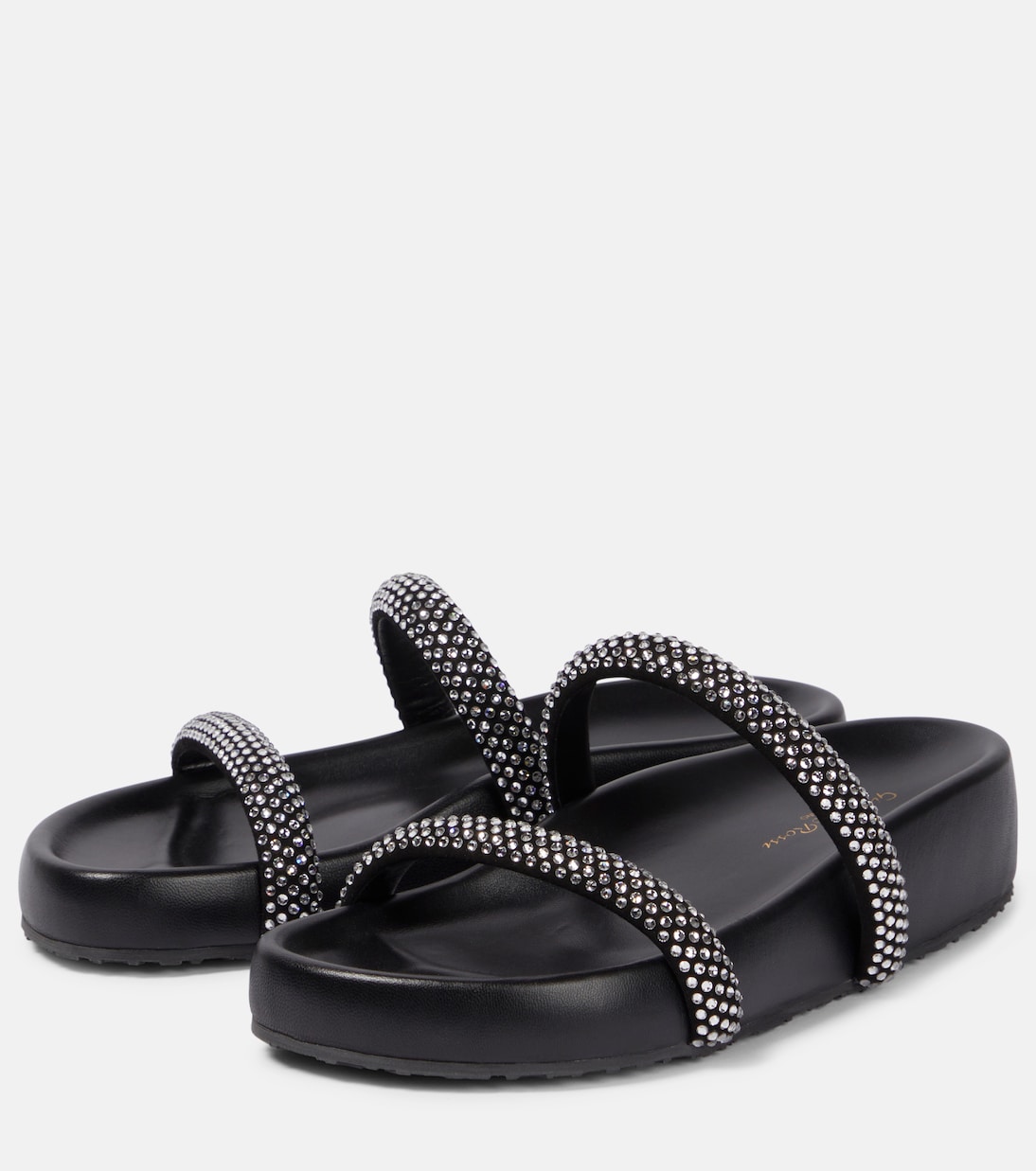 Embellished leather platform slides | Gianvito Rossi