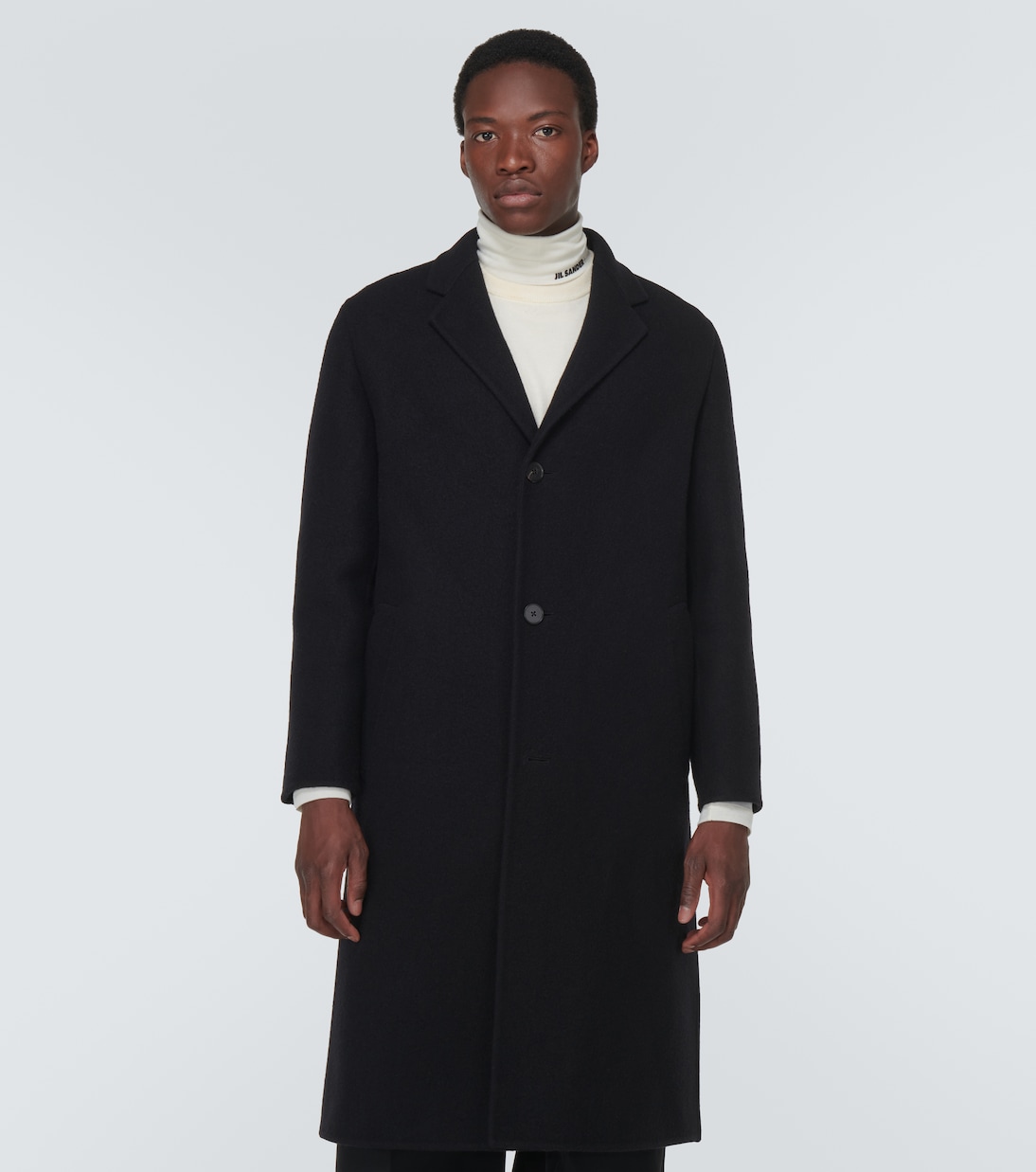 Oversized wool coat in black Jil Sander Mytheresa
