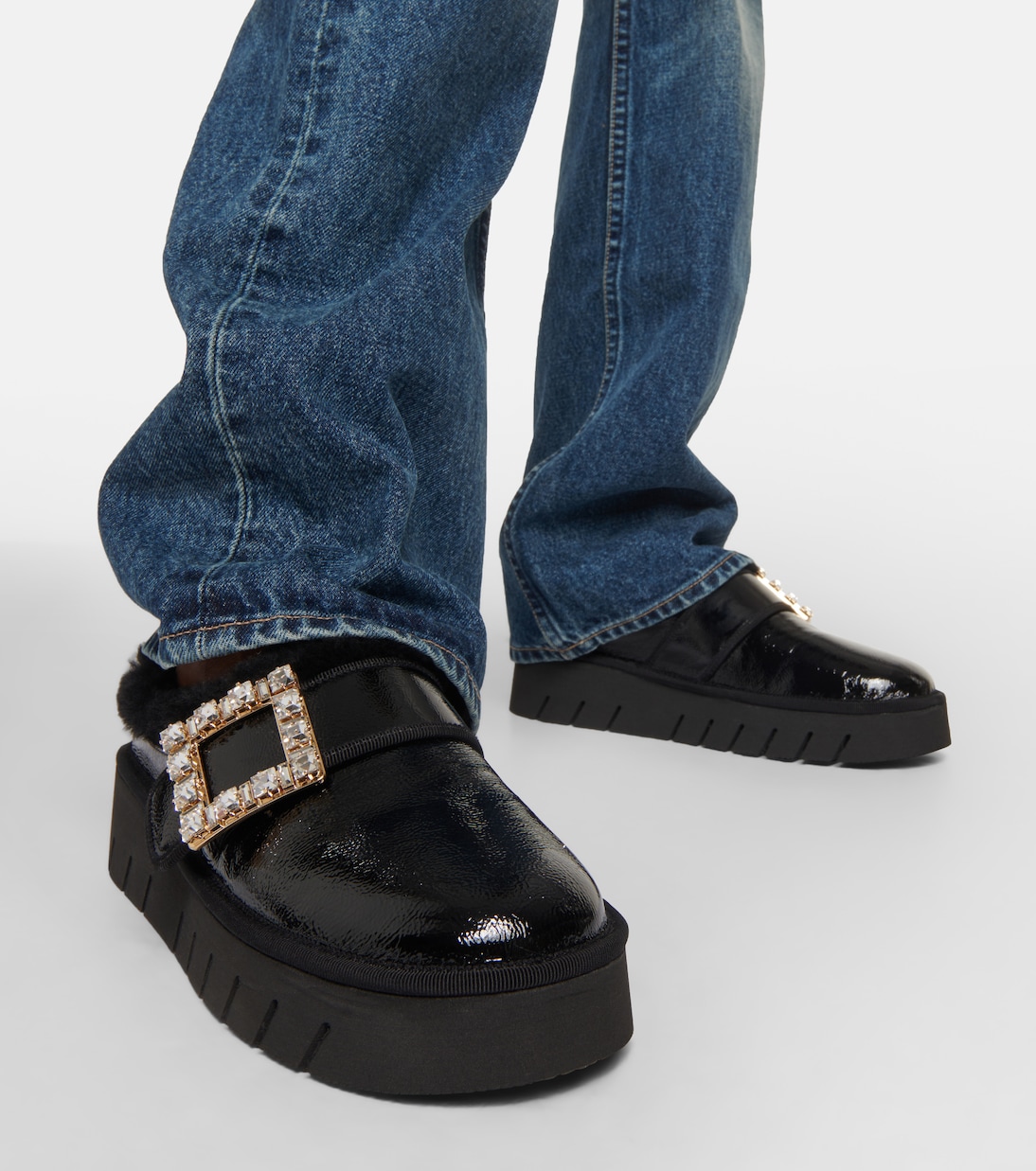 Mules Viv Winter in vernice con platform | Roger Vivier