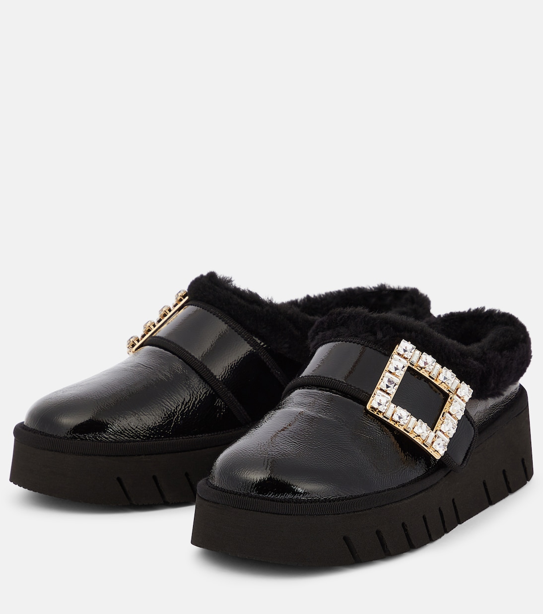 Mules Viv Winter in vernice con platform | Roger Vivier