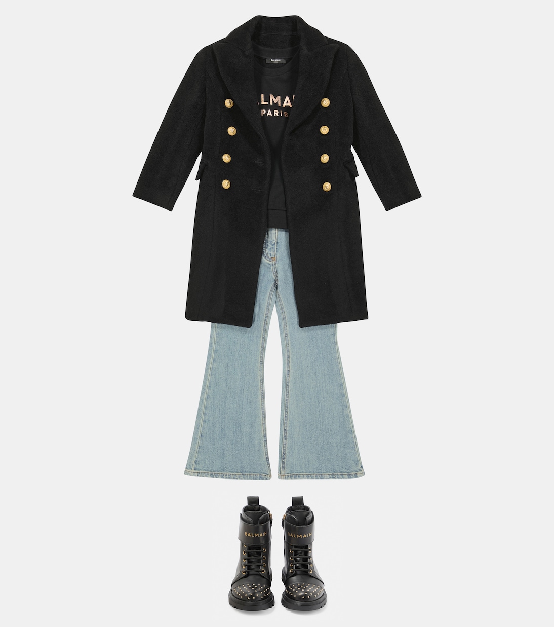 Felpa in jersey di cotone con logo | Balmain Kids