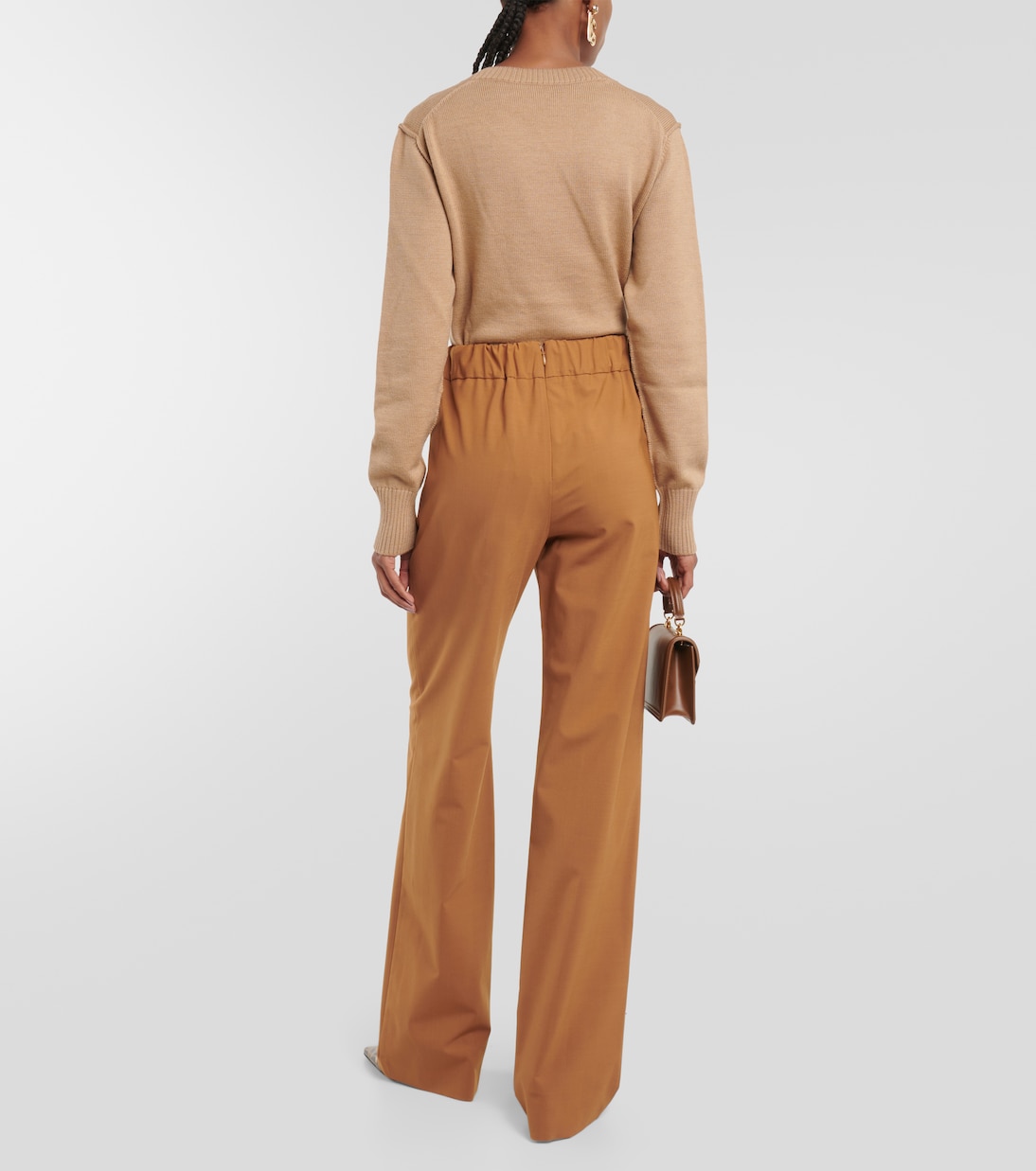 Pantalones anchos en mezcla de lana | Dolce&Gabbana