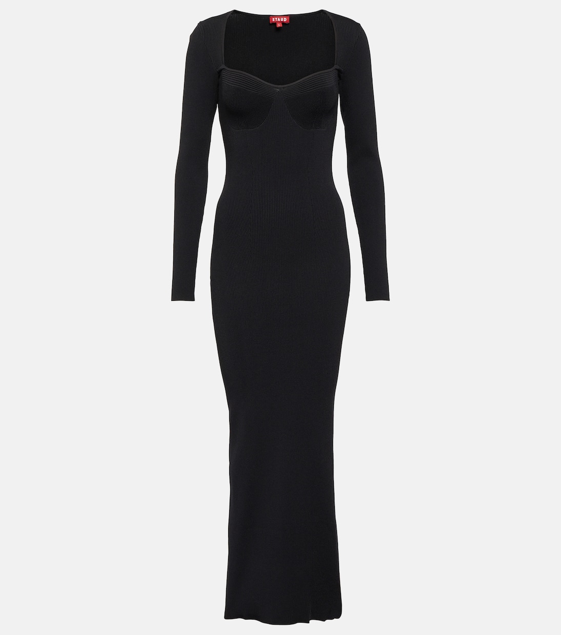 Silhouette ribbed-knit maxi dress | Staud