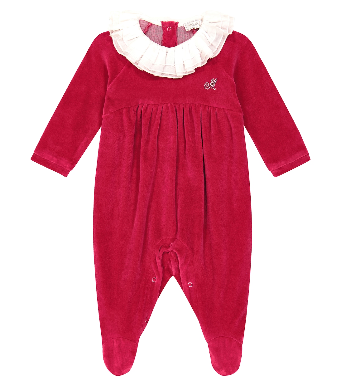Baby - Tuta corta in velluto di misto cotone | Monnalisa