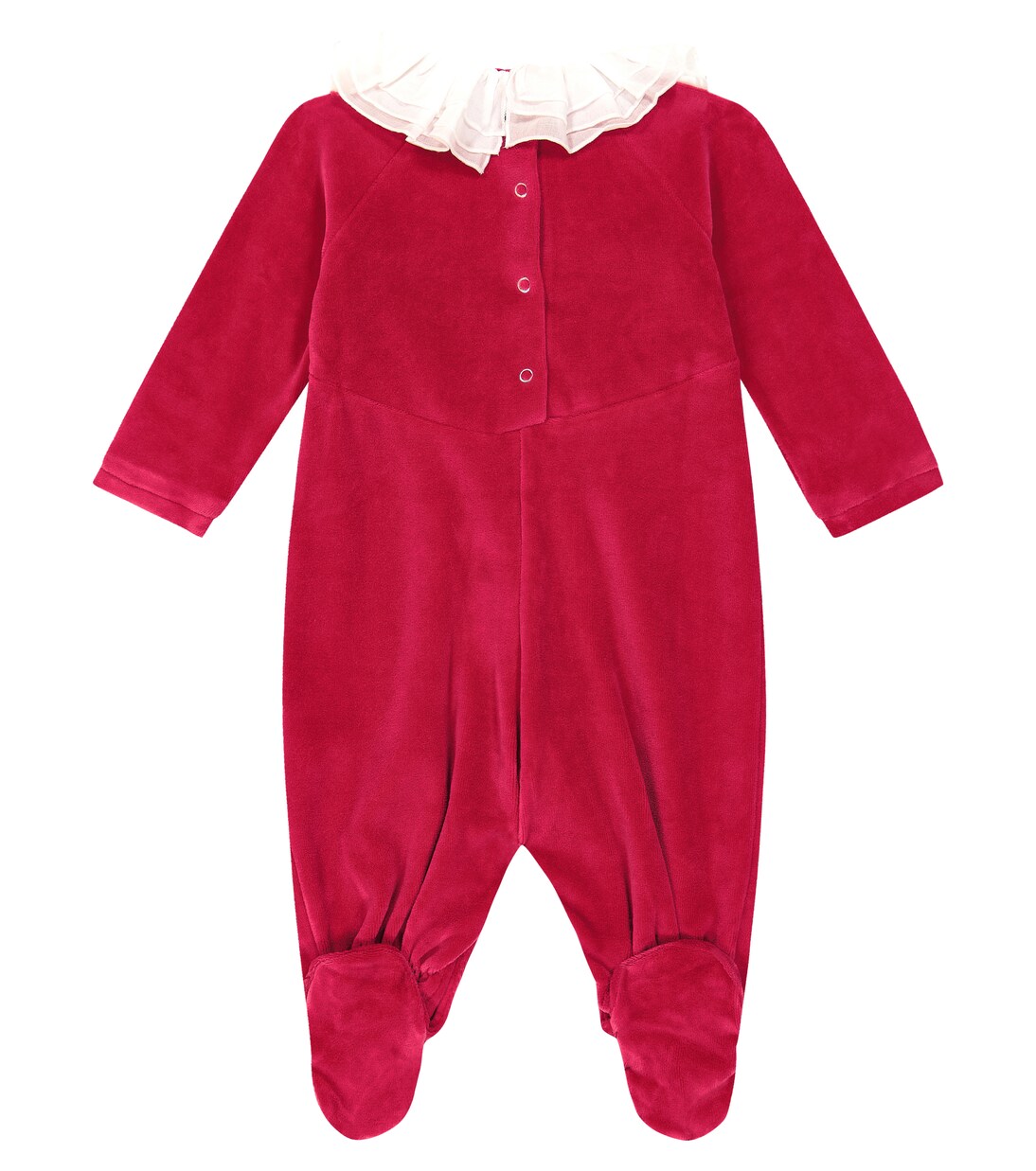 Baby - Tuta corta in velluto di misto cotone | Monnalisa