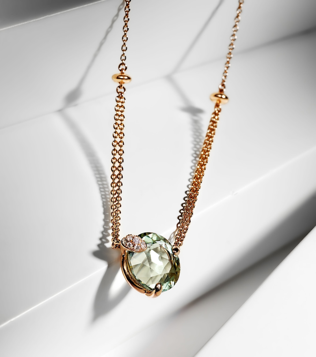 18kt rose gold necklace with prasiolite and diamonds  | Bucherer Fine Jewellery