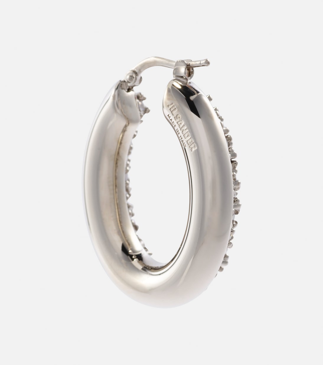 Orecchini a cerchio con cristallo | Jil Sander