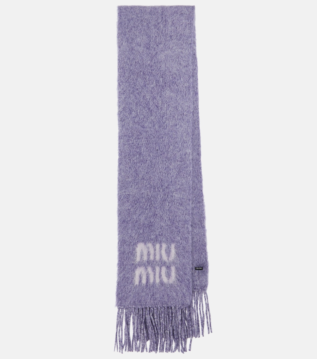 Sciarpa in misto mohair con logo | Miu Miu