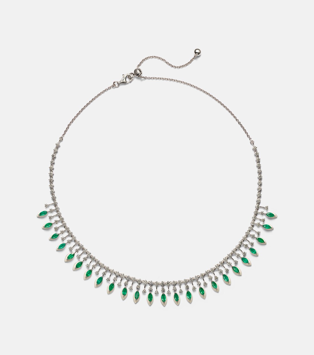 Collana moderna in oro bianco 18kt con diamanti, design giovane ed elegante
