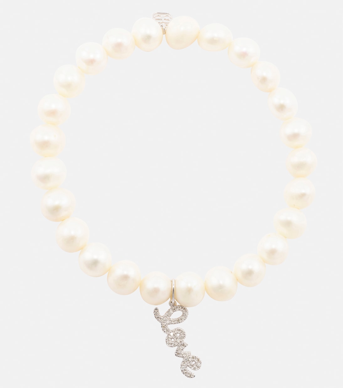 Bracciale in oro bianco 14kt SYDNEY EVAN con diamanti e perle, stile giovanile e raffinato