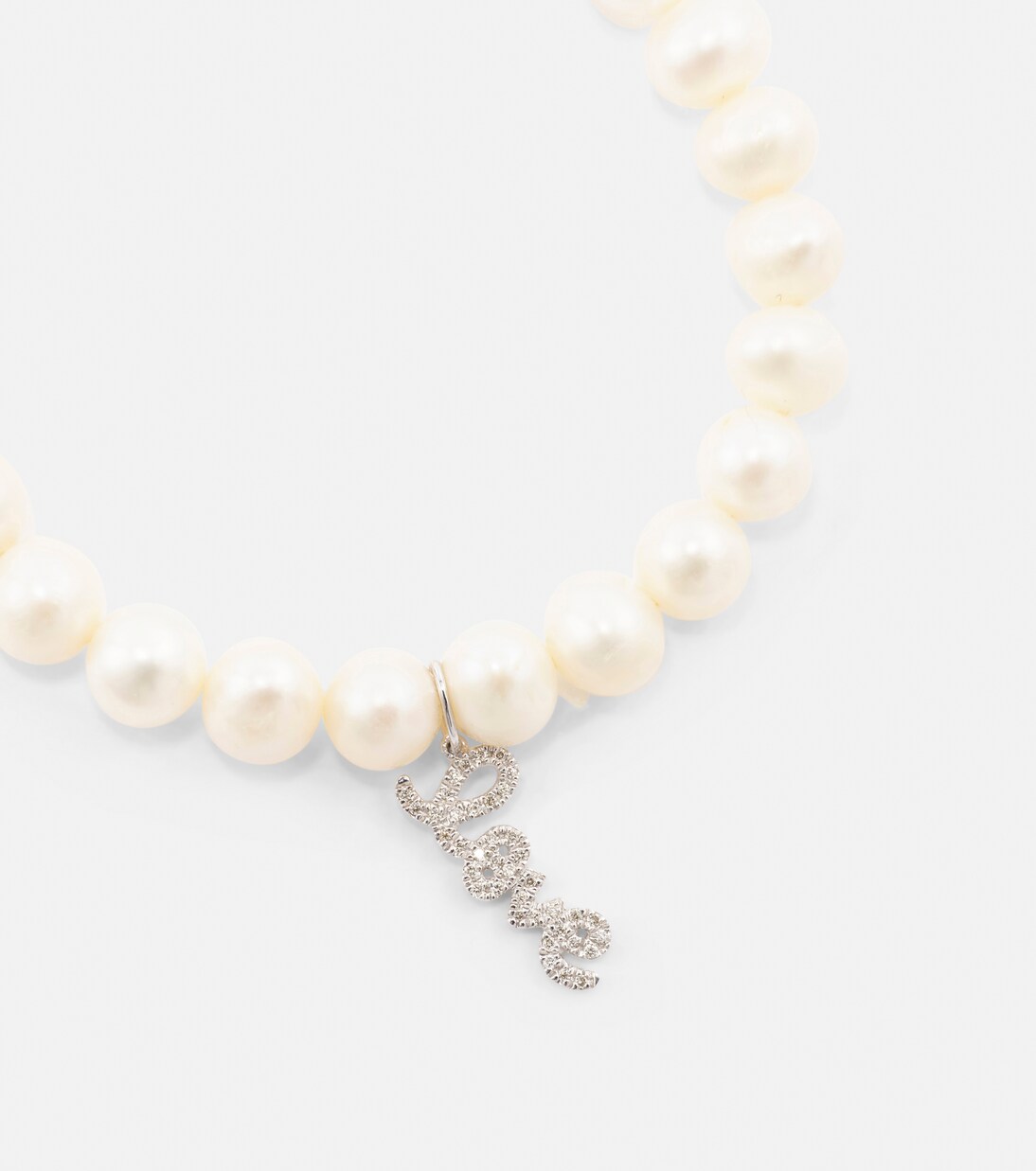 Bracciale in oro bianco 14kt SYDNEY EVAN con diamanti e perle, stile giovanile e raffinato