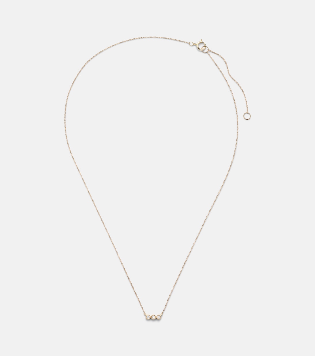 Gioiello giovanile in oro giallo 10kt con diamanti, collana elegante STONE AND STRAND