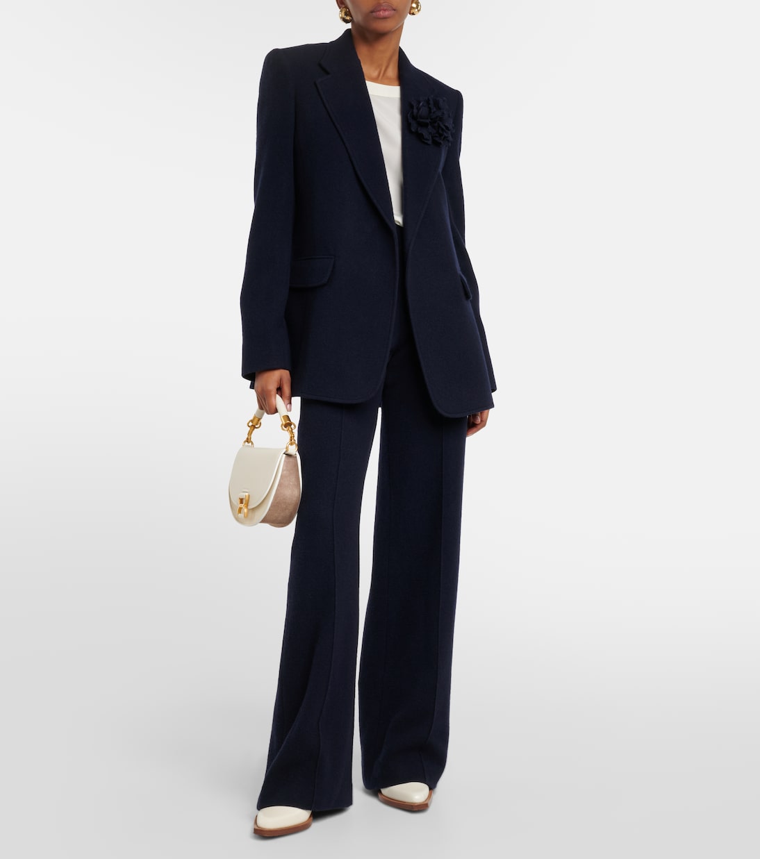Pantalon ample en cachemire et laine | Chloé