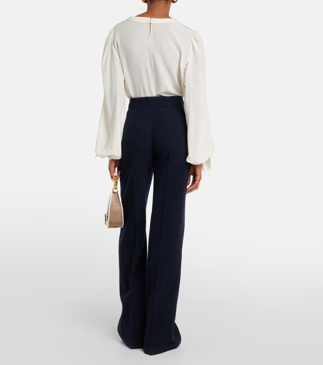 Pantalon ample en cachemire et laine | Chloé