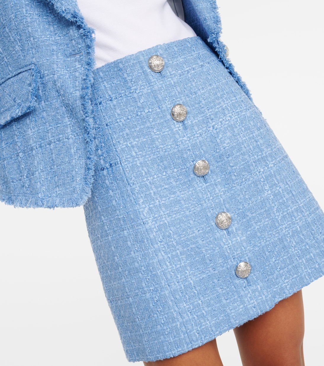 Falda Rubra de tweed de mezcla de algodón | Veronica Beard