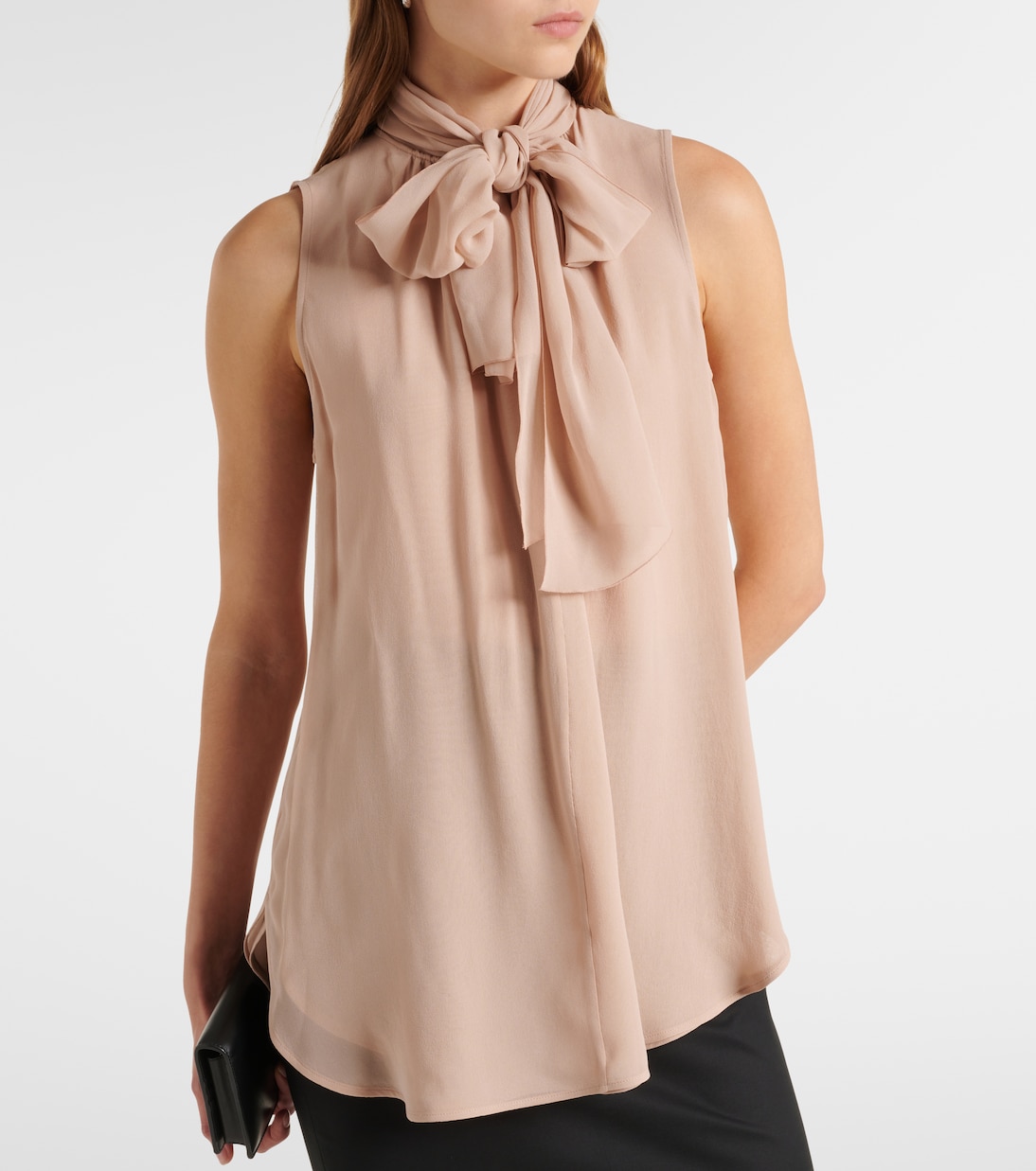 Bow-detail silk tank top | Max Mara