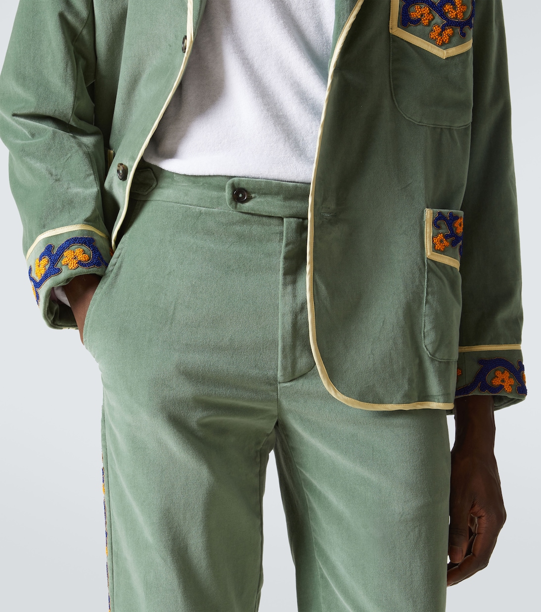 Pantaloni regular Oberon in velluto di cotone | Bode