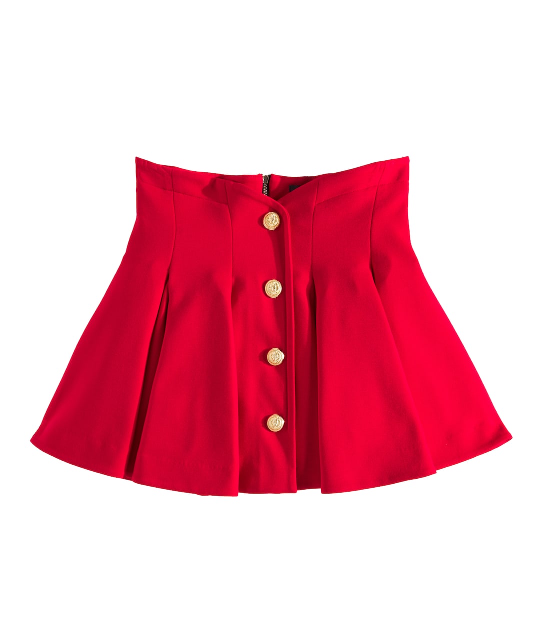 Red high waisted pleated skirt hotsell